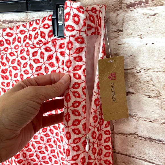 Cremieux Shorts Plus Size 14 Hi-Rise Red & White Shayla Eyelet High Waist NWT - Picture 5 of 9